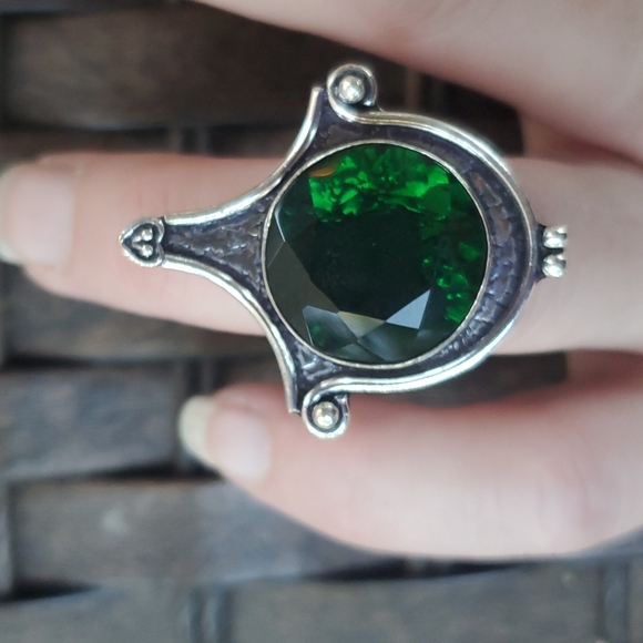 New Stunning Chrome Diopside 925 Silver Statement Ring. - Picture 3 of 13